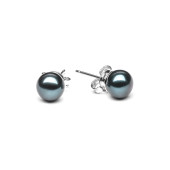 Cercei perle naturale negre 7 mm si argint DiAmanti EFB07-B-G